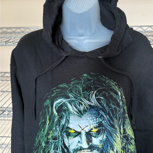 Men's Black Graphic Hoodie with Bold Design - Picture 3 of 7